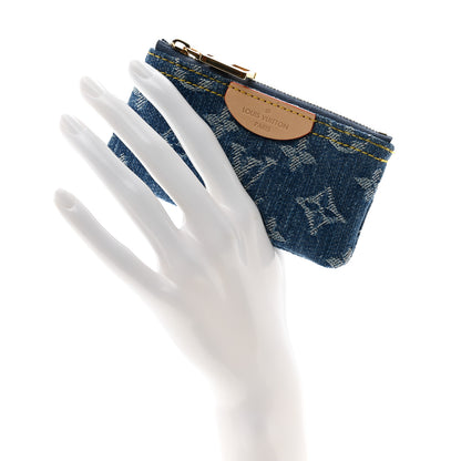 Louis Vuitton Monogram Denim Key Pouch Denim Blue 2 of 6