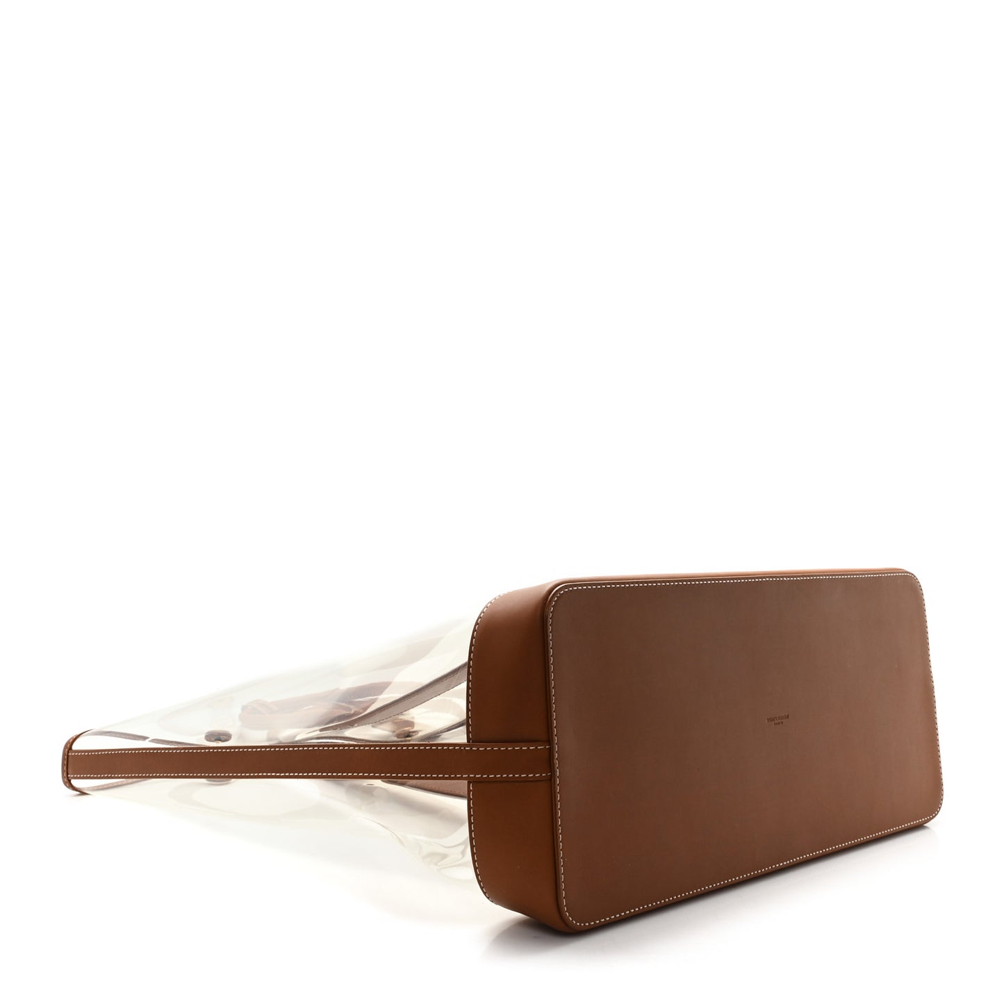 Calfskin Vinyl Cabas Tote Brown