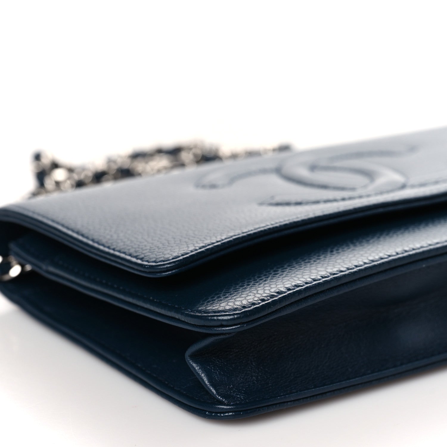 Chanel Caviar Timeless CC Wallet on Chain WOC Navy Blue 9 of 10