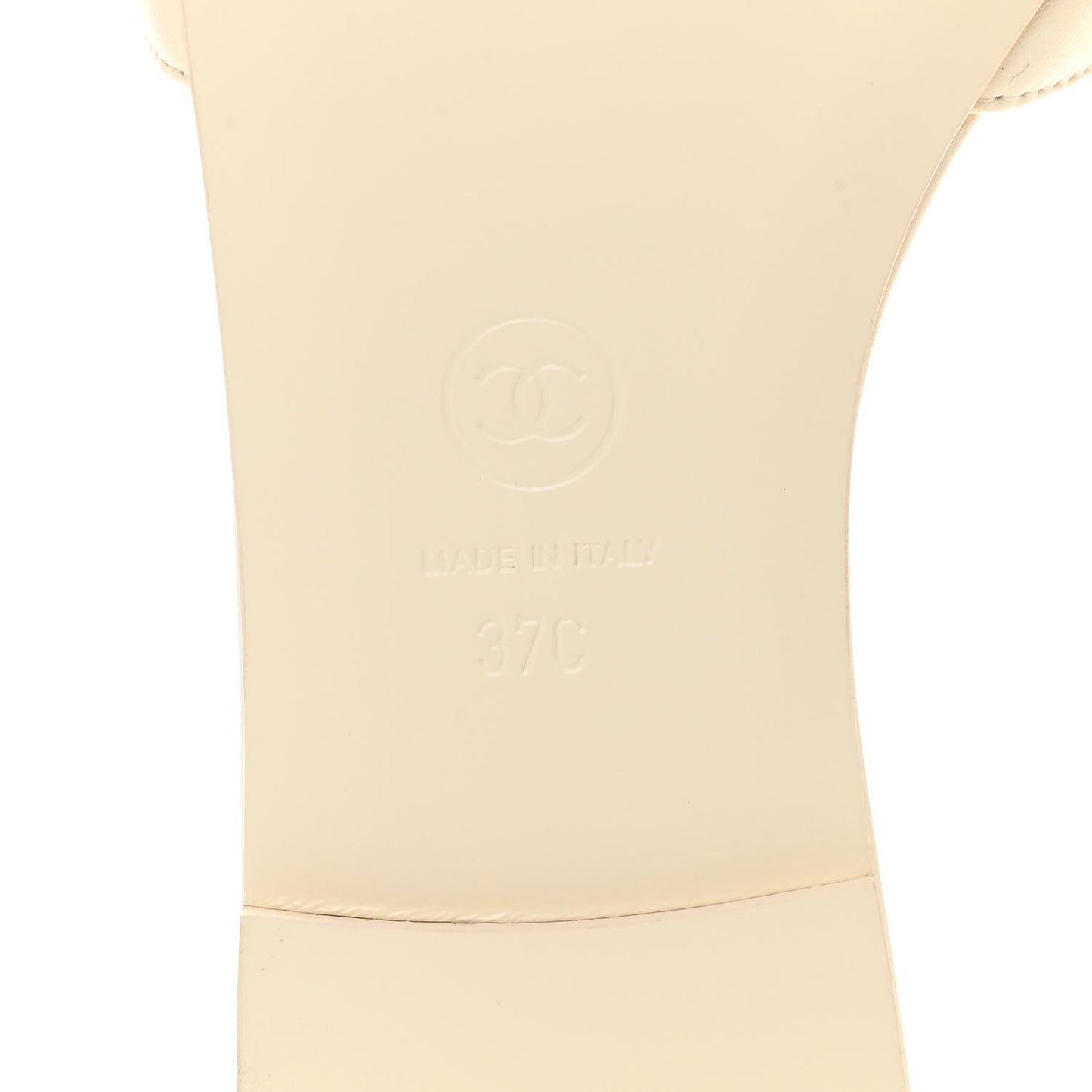 Lambskin Quilted CC Turnlock Sandals 37 Ivory