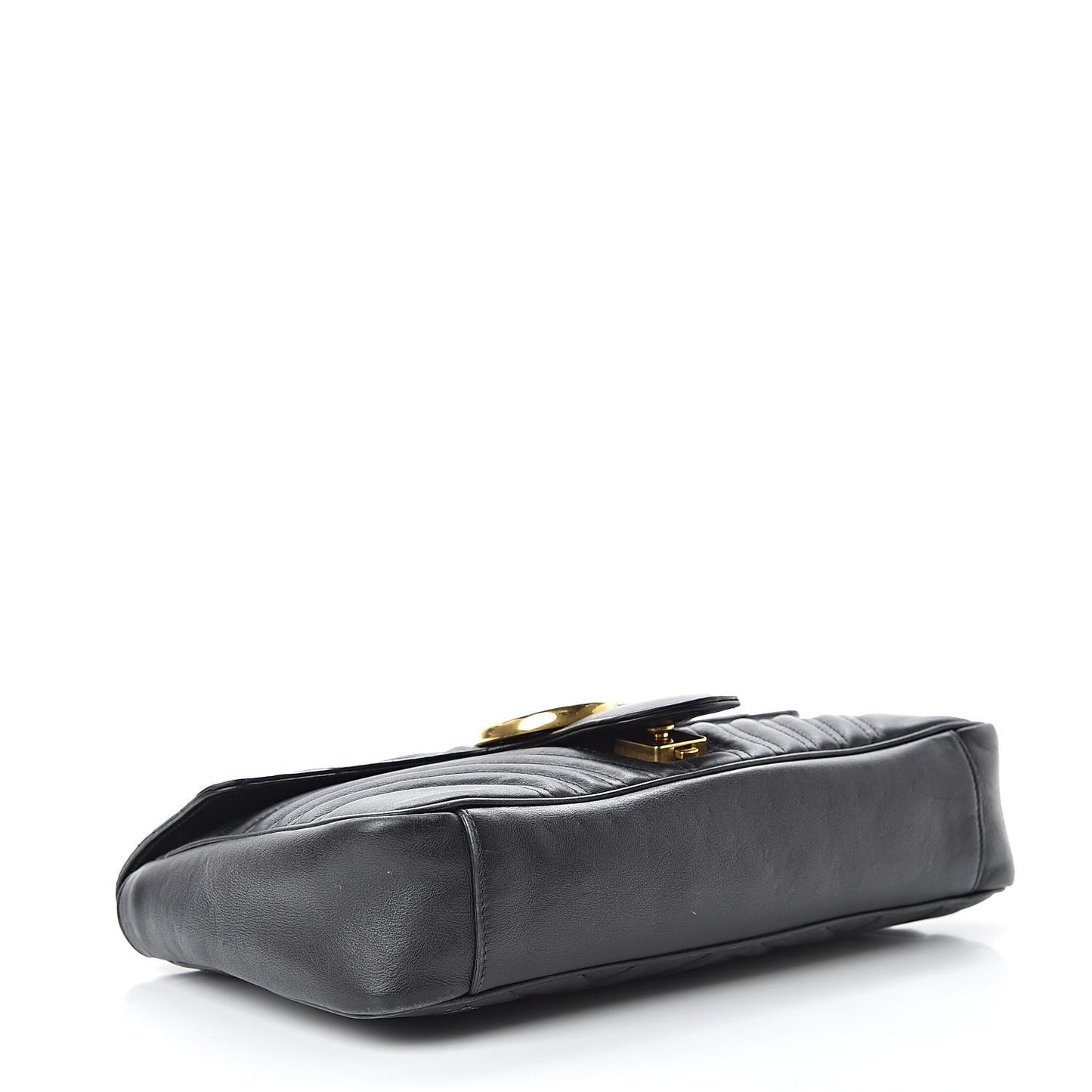 Calfskin Matelasse Medium GG Marmont Shoulder Bag Black