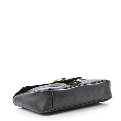 Gucci Calfskin Matelasse Medium GG Marmont Shoulder Bag Black 4 of 15