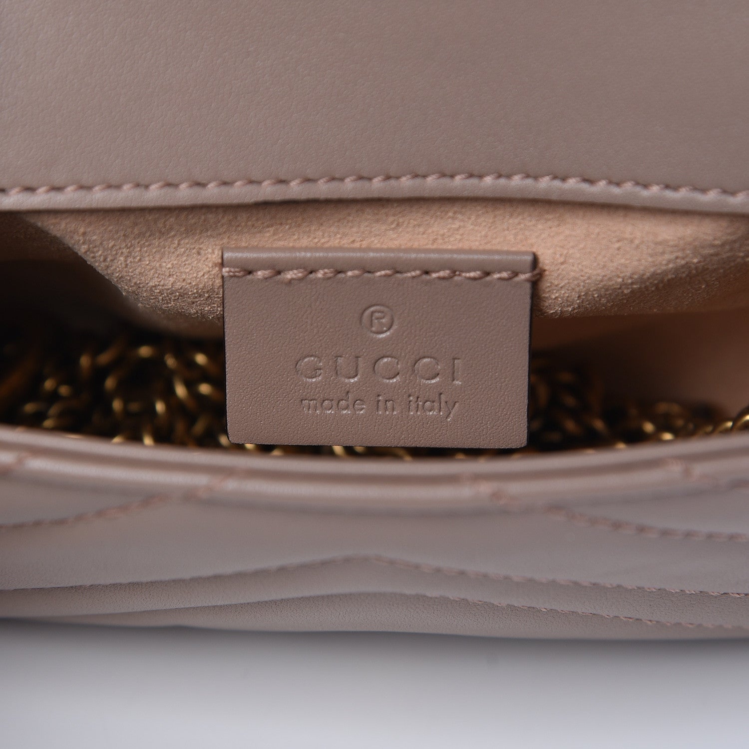 Gucci Calfskin Matelasse Super Mini GG Marmont Shoulder Bag Porcelain Rose 6 of 11