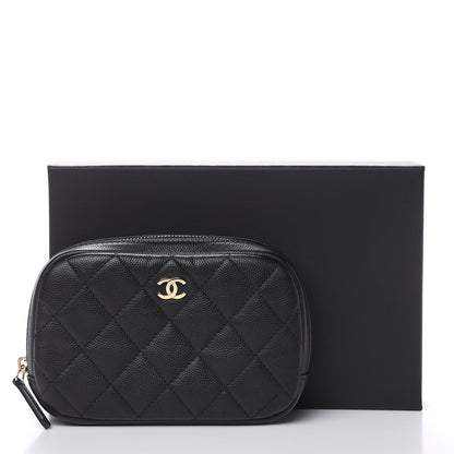 Chanel Caviar Quilted Small Curvy Pouch Cosmetic Case Black 8 of 8