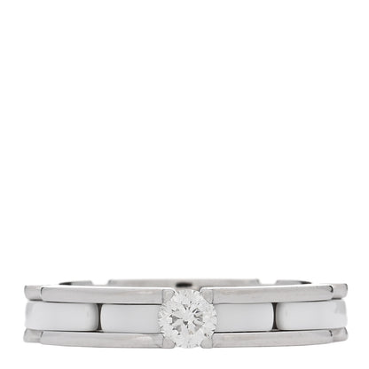 Chanel 18K White Gold Ceramic Diamond Slim Ultra Ring 56 7.5 White 1 of 5