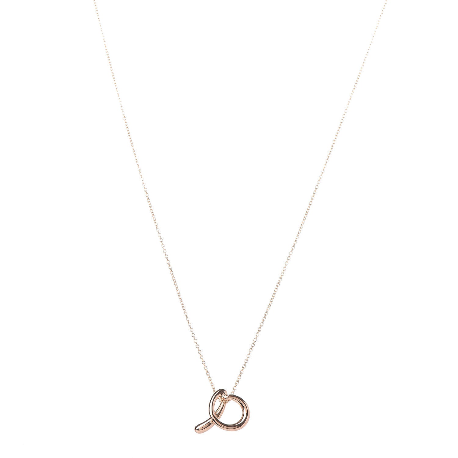 Tiffany 18K Yellow Gold Elsa Peretti Letter "A" Pendant Necklace 1 of 6