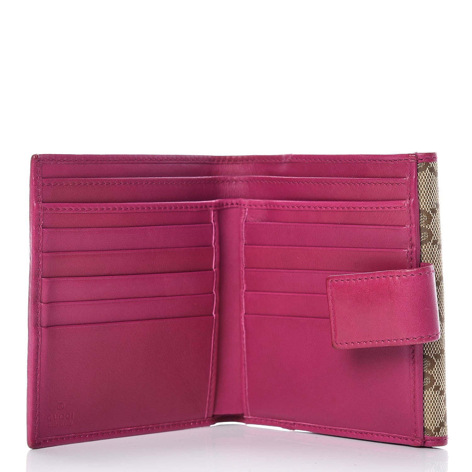 Gucci Monogram Dice French Flap Wallet Fuchsia 6 of 14