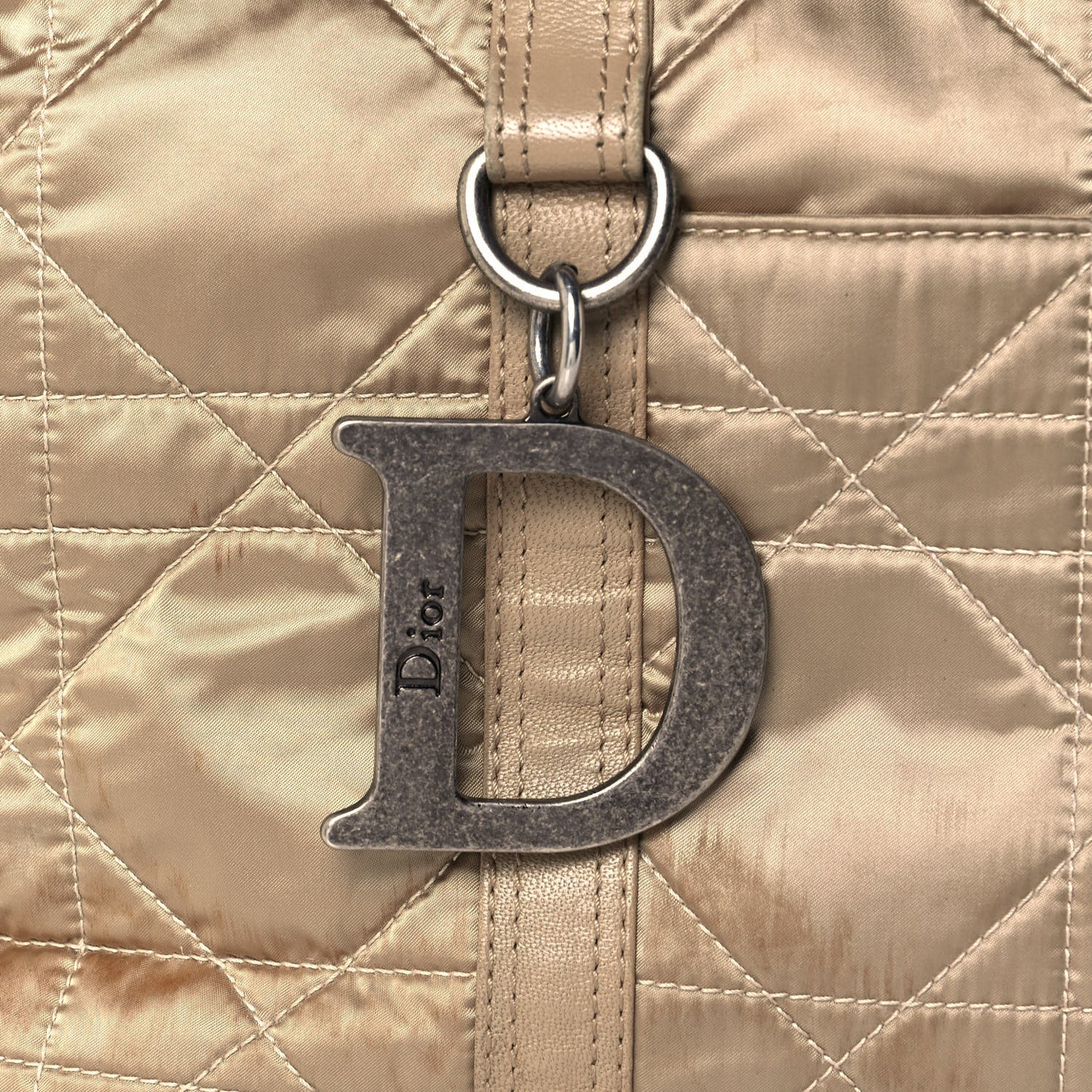 Nylon Cannage Shoulder Bag Beige
