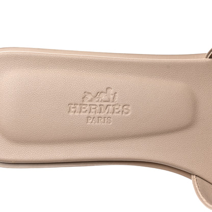 Hermes Box Calfskin Oran Sandals 35.5 Beige Mastic 7 of 9