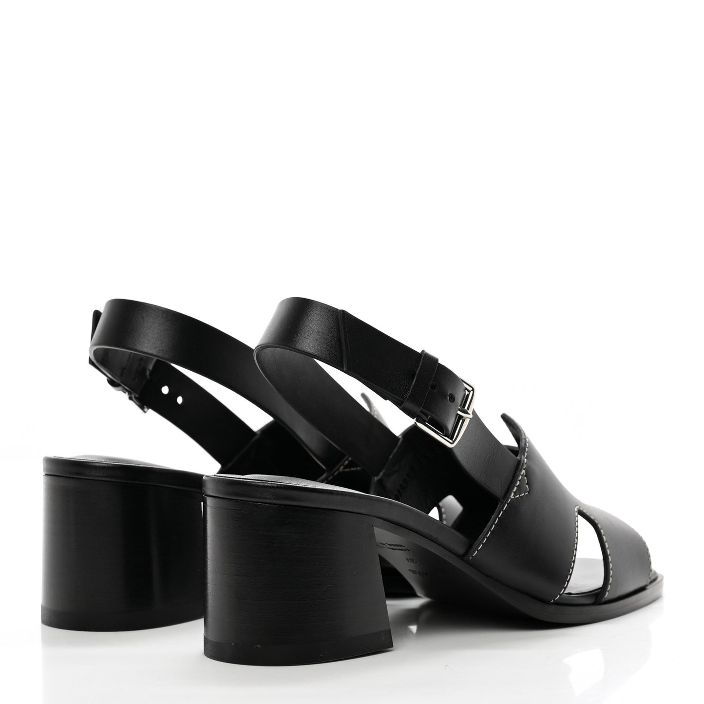 Calfskin Elbe 60 Sandals 37 Black