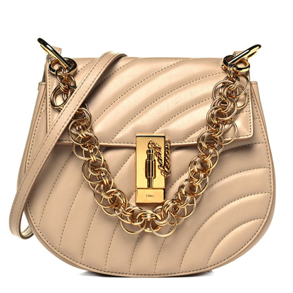 Chloe Calfskin Quilted Mini Drew Bijou Shoulder Bag Pearl Beige 1 of 8