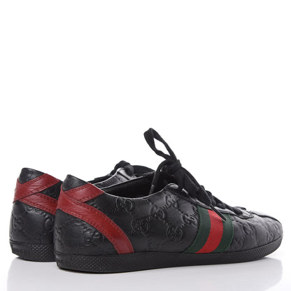 Gucci Guccissima Womens Web Sneakers 37.5 Black 4 of 10