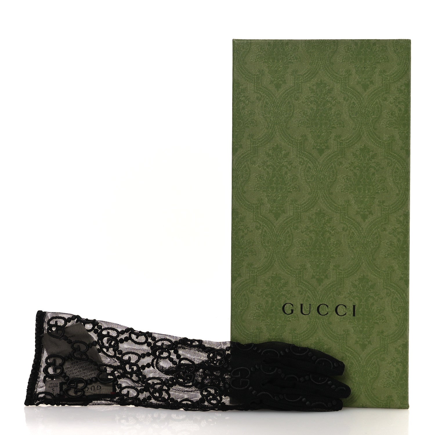 Gucci GG Monogram Tule Sheer Gloves S Black 4 of 4