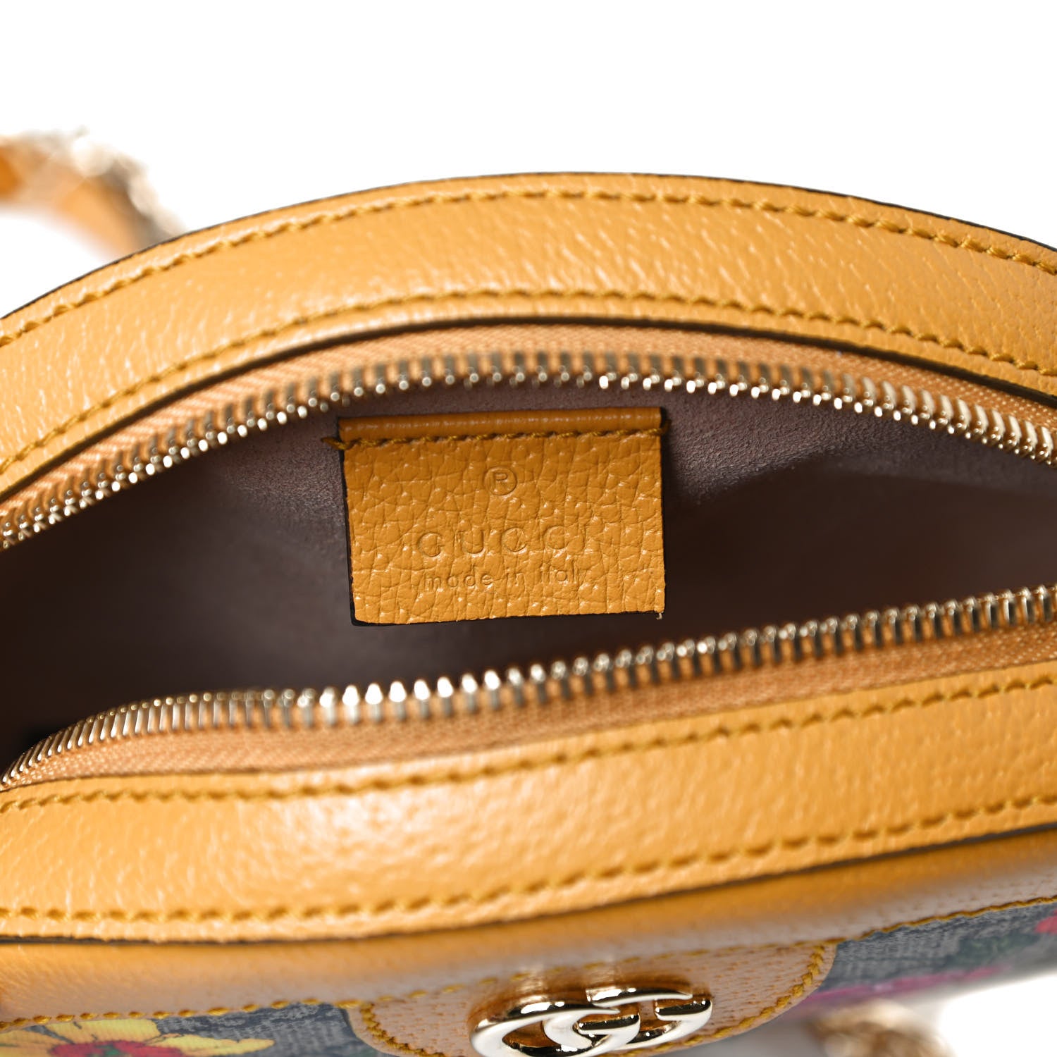 Gucci GG Supreme Monogram Flora Web Mini Ophidia Round Shoulder Bag Beige Multicolor Crop 11 of 25