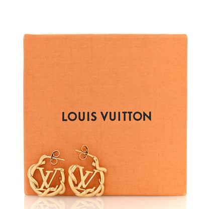 Louis Vuitton Garden Louise Hoop Earrings Gold 5 of 5