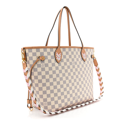 Louis Vuitton Damier Azur Braided Neverfull MM Orange 4 of 15