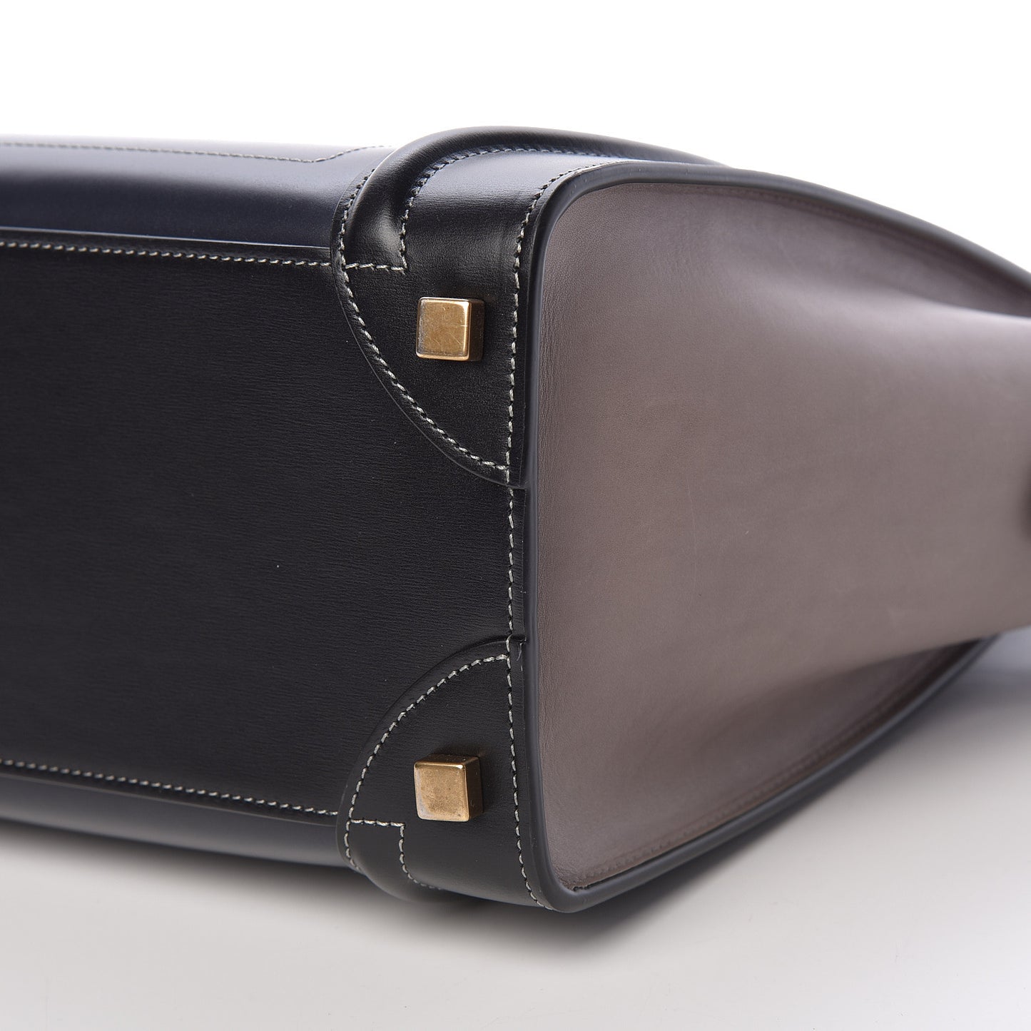 Glazed Calfskin Micro Tri-Color Luggage Dark Blue