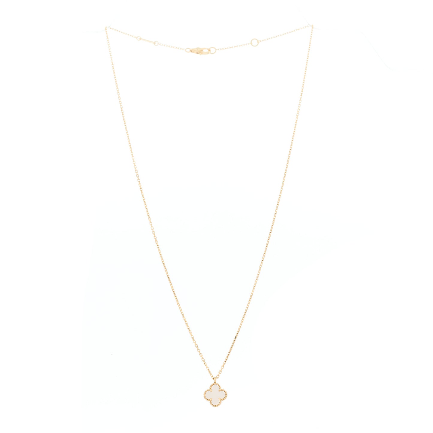 18K Yellow Gold Mother of Pearl Sweet Alhambra Pendant Necklace