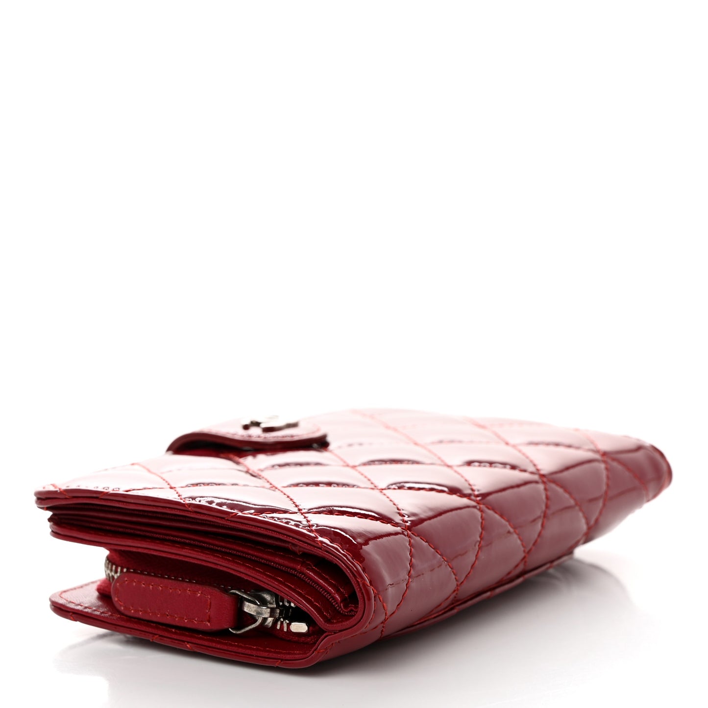 Patent CC French Wallet Red