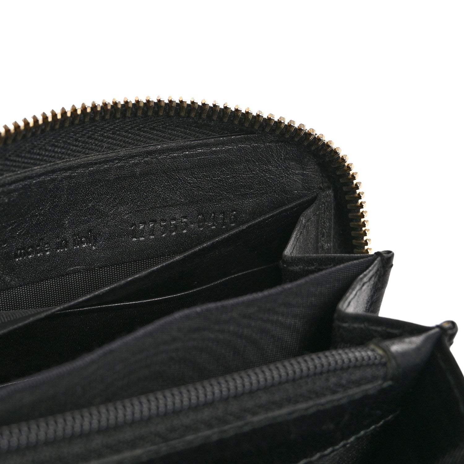 Saint Laurent Textured Patent Monogram Belle De Jour Zip Around Wallet Black 7 of 13