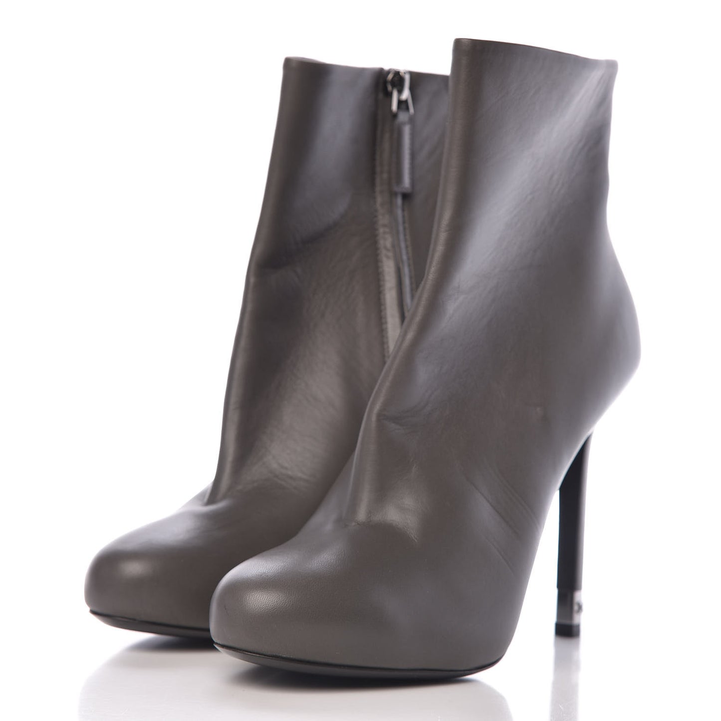 Lambskin CC Short Booties 38.5 Grey