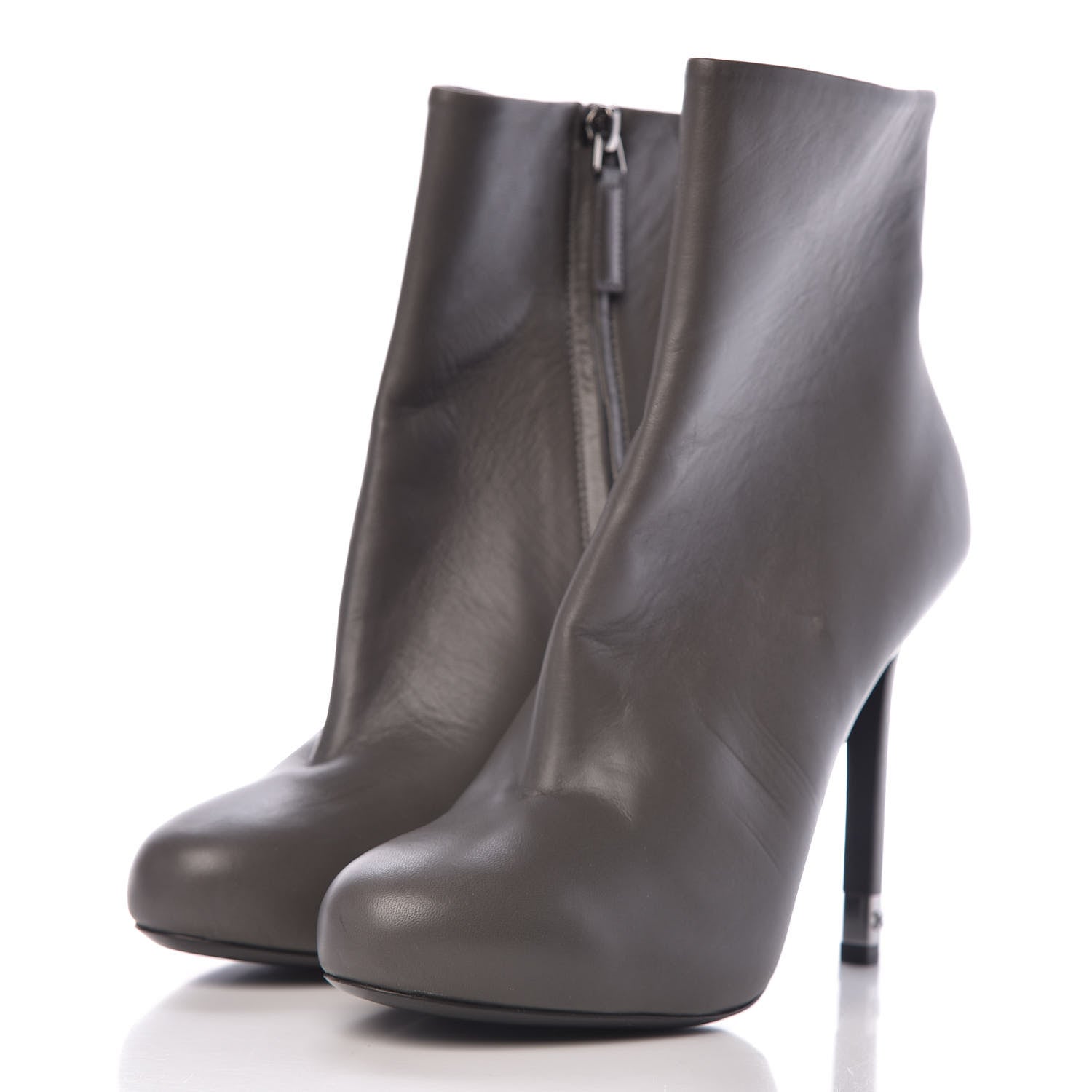 Chanel Lambskin CC Short Booties 38.5 Grey 3 of 19