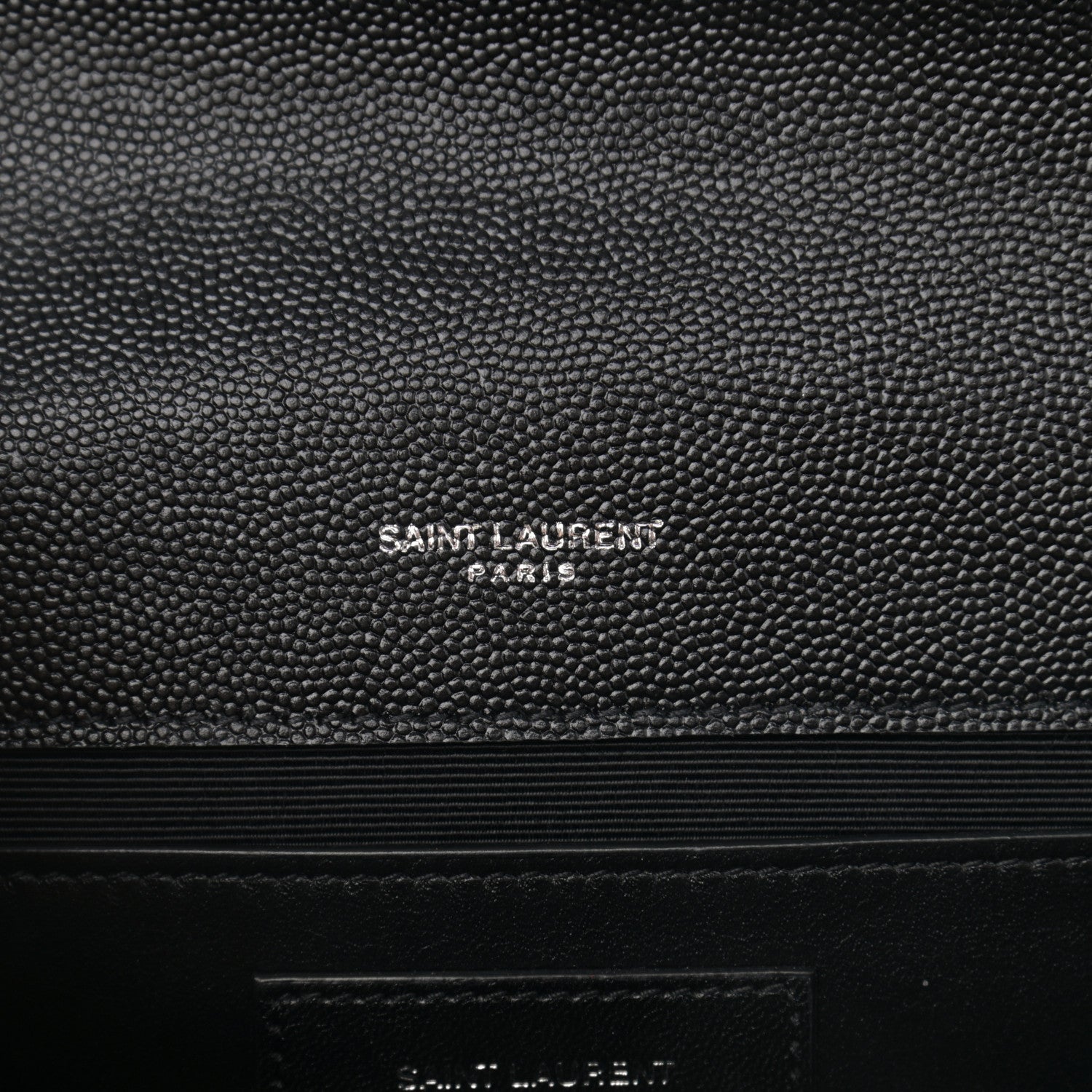 Saint Laurent Grain De Poudre Textured Mixed Matelasse Triquilt Medium Monogram Asphalt 6 of 10