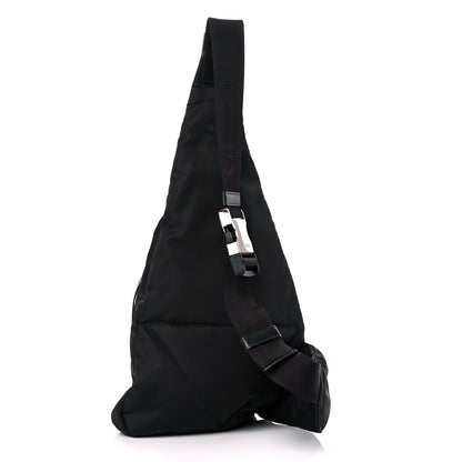 Prada Re-Nylon Vitello Metal Triangle Logo Sling Backpack Black 3 of 9