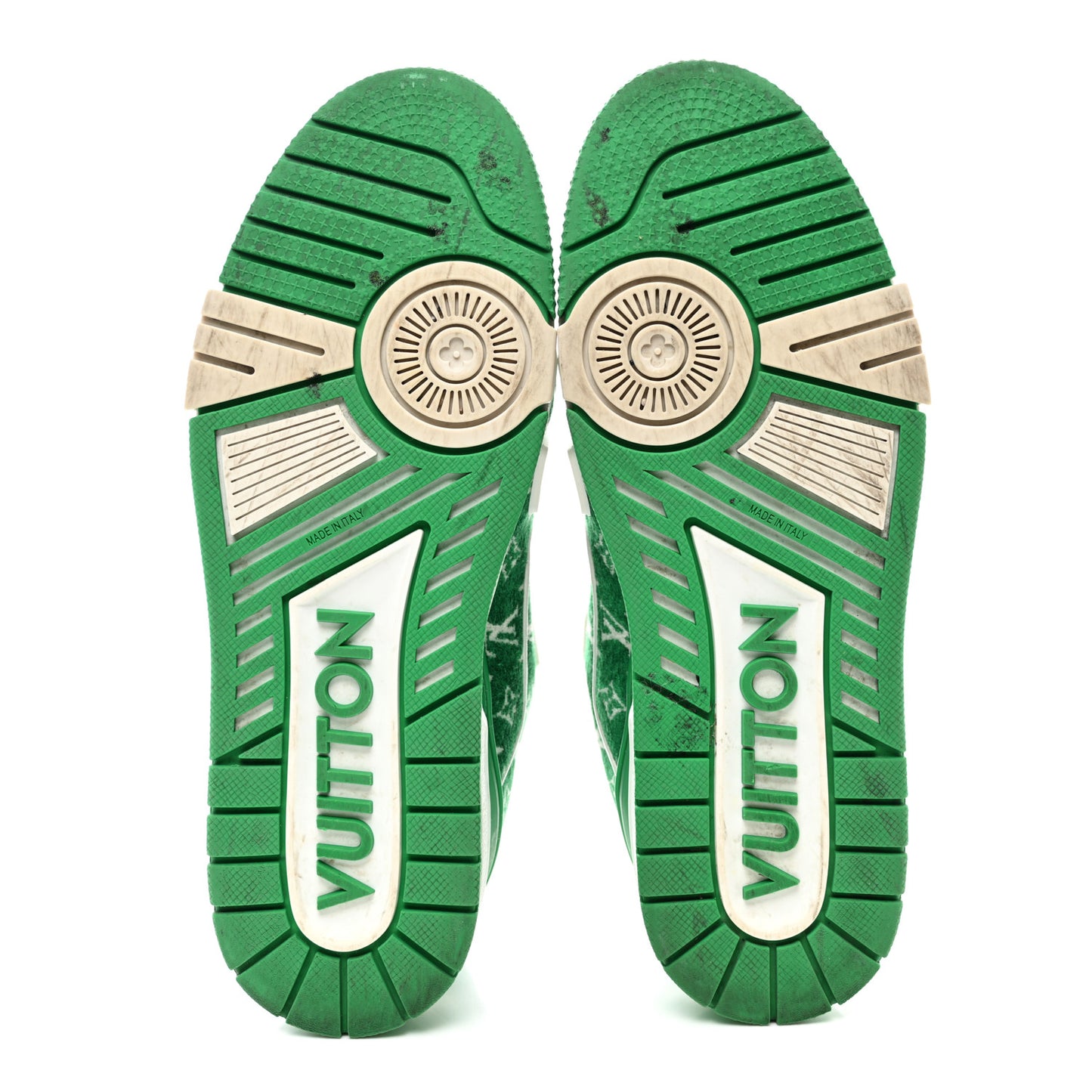 Jacquard Velvet Monogram Mens LV Trainer Sneakers 7 Vert