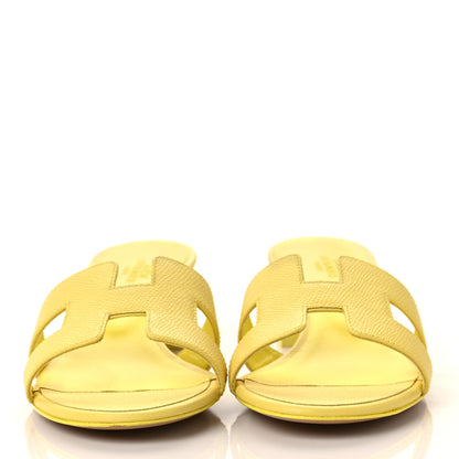 Hermes Epsom Oasis Sandals 37.5 Jaune Pollen 2 of 8