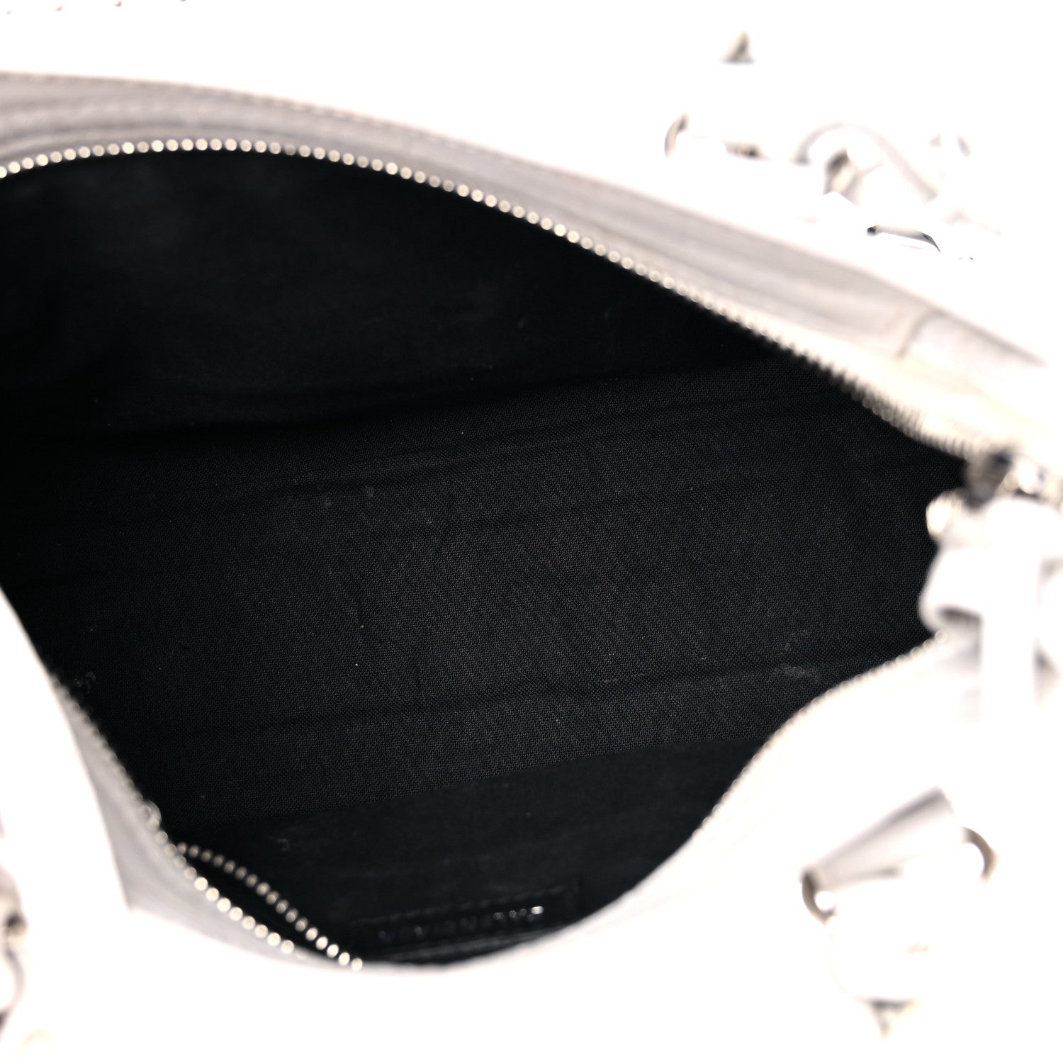 Balenciaga Matte Supple Lambskin Crocodile Embossed Classic Silver Hardware Mini City White 5 of 18