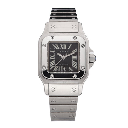 Cartier Stainless Steel 24mm Santos De Cartier Galbee Quartz Watch Black 1 of 6
