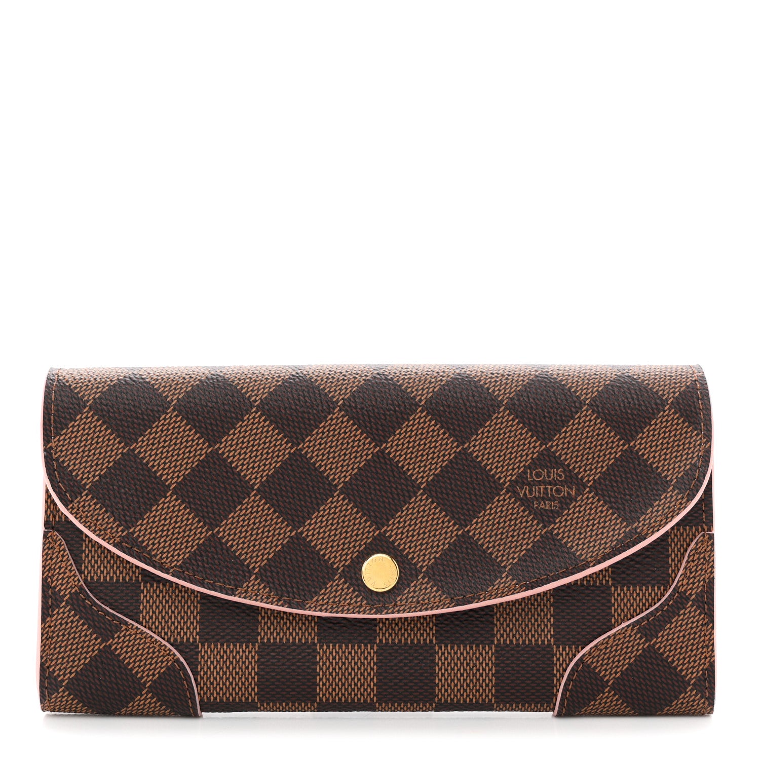 Louis Vuitton Damier Ebene Caissa Wallet Rose Ballerine 1 of 7