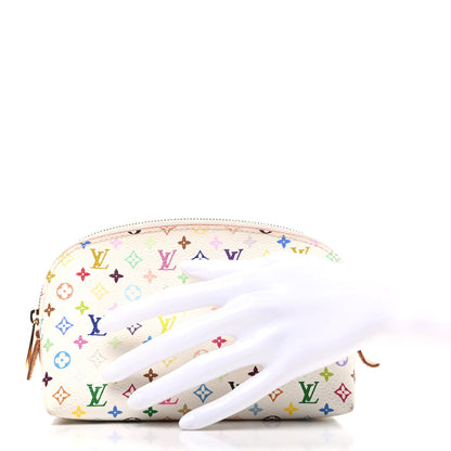 Louis Vuitton Monogram Multicolor Cosmetic Pouch White Litchi 2 of 8