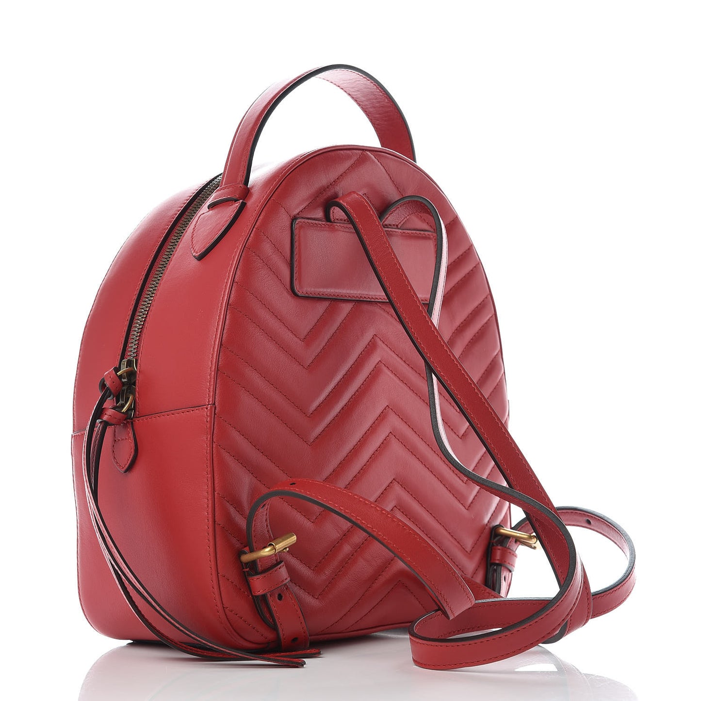 Calfskin Matelasse GG Marmont Dome Backpack Hibiscus Red