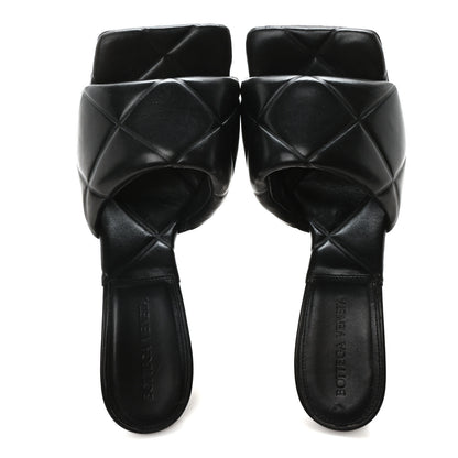 Bottega Veneta Nappa Quilted Rubber Lido Mule Sandals 38 Black 2 of 9