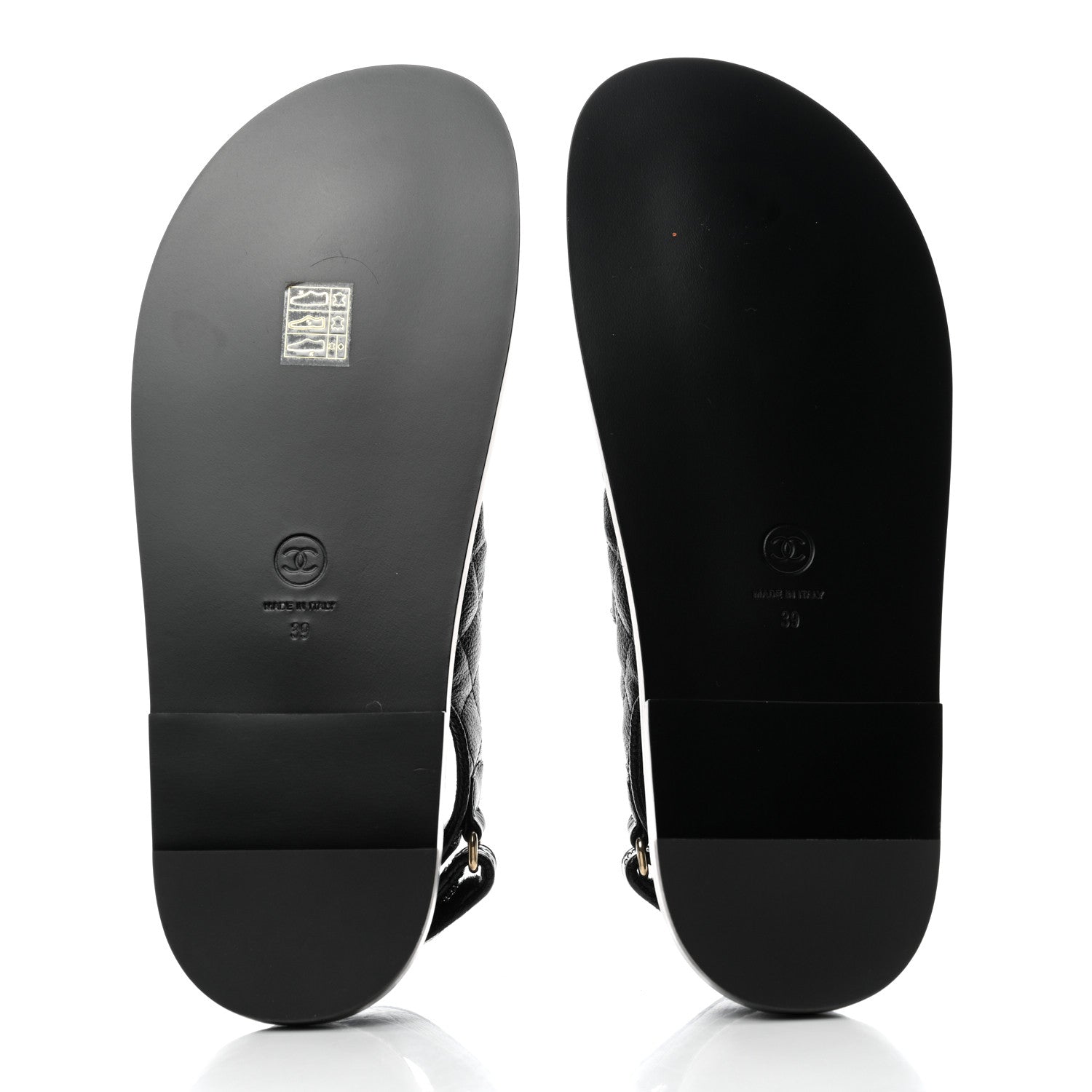 Chanel Grained Calfskin Velcro Dad Sandals 39 Black 5 of 9