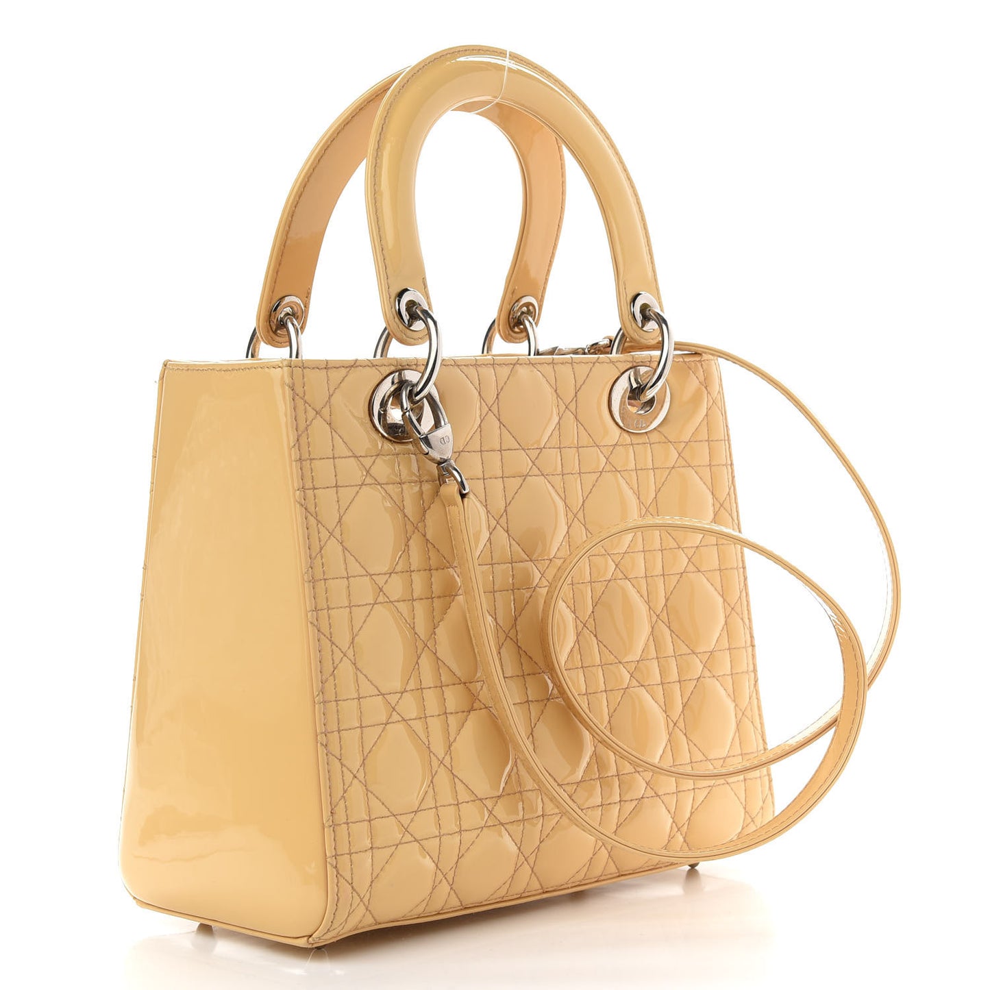 Patent Cannage Medium Lady Dior Light Pink
