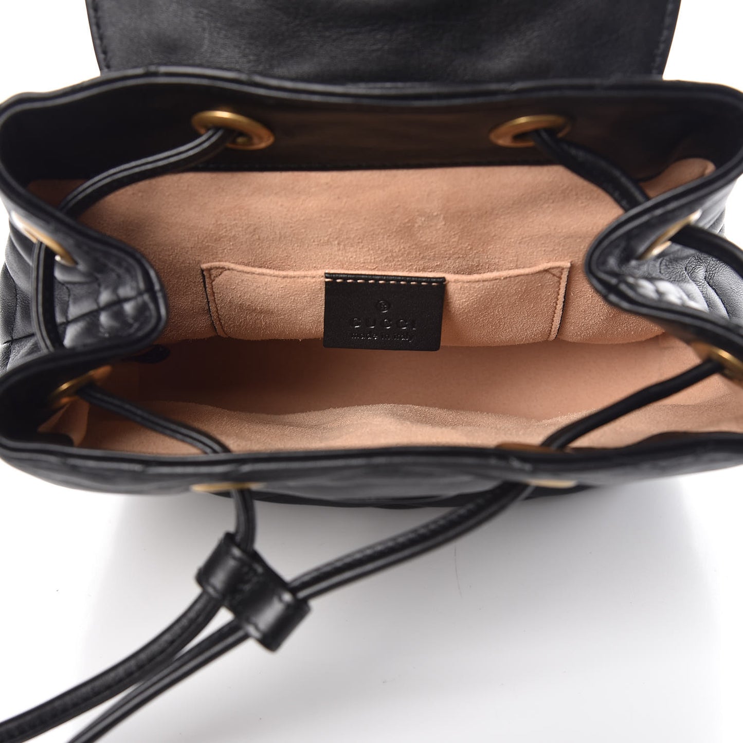 Calfskin Matelasse GG Marmont Flap Backpack Black