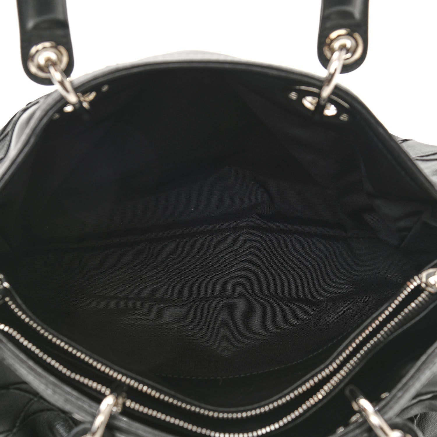 Christian Dior Lambskin Cannage Granville Polochon Black 5 of 11