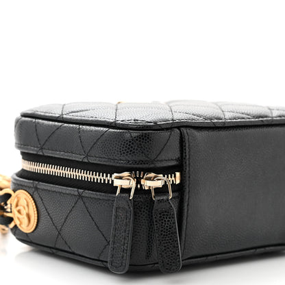 Chanel Caviar Quilted Twist Your Buttons Clutch With Chain Black 9 of 11