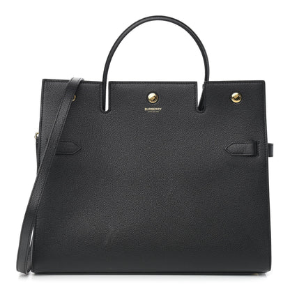 Burberry Grainy Calfskin Medium Title Bag Black 1 of 12