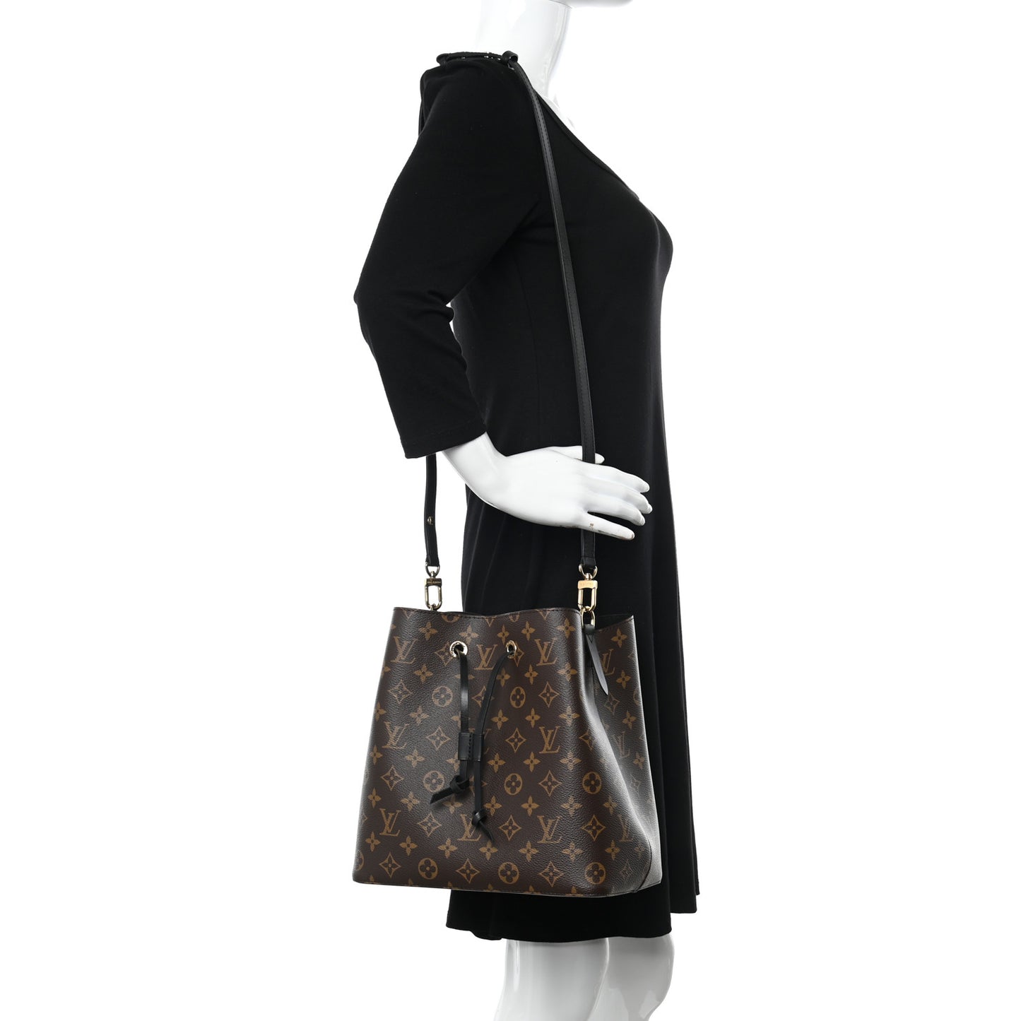 LOUIS VUITTON Monogram Neonoe MM Black