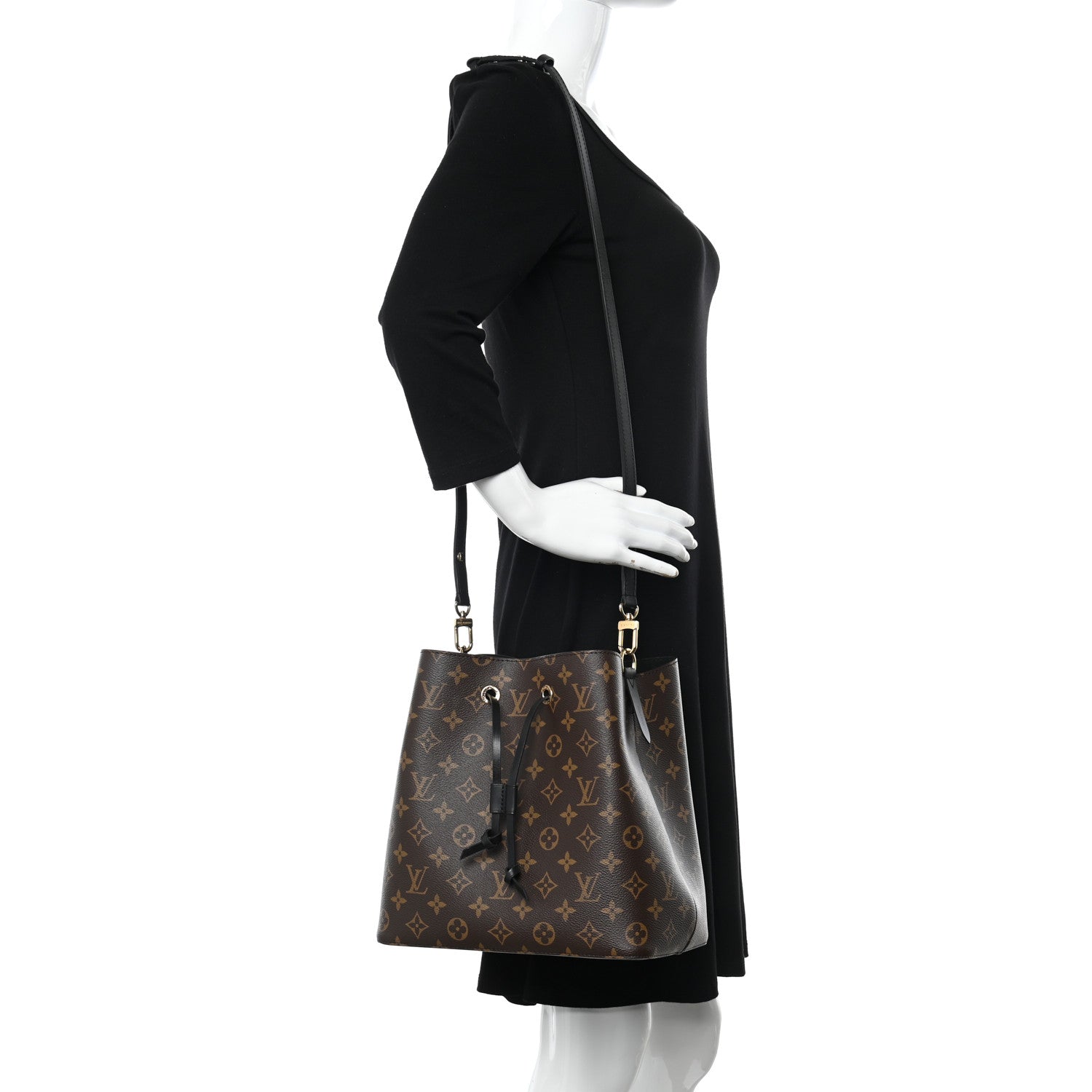 Louis Vuitton LOUIS VUITTON Monogram Neonoe MM Black 3 of 9