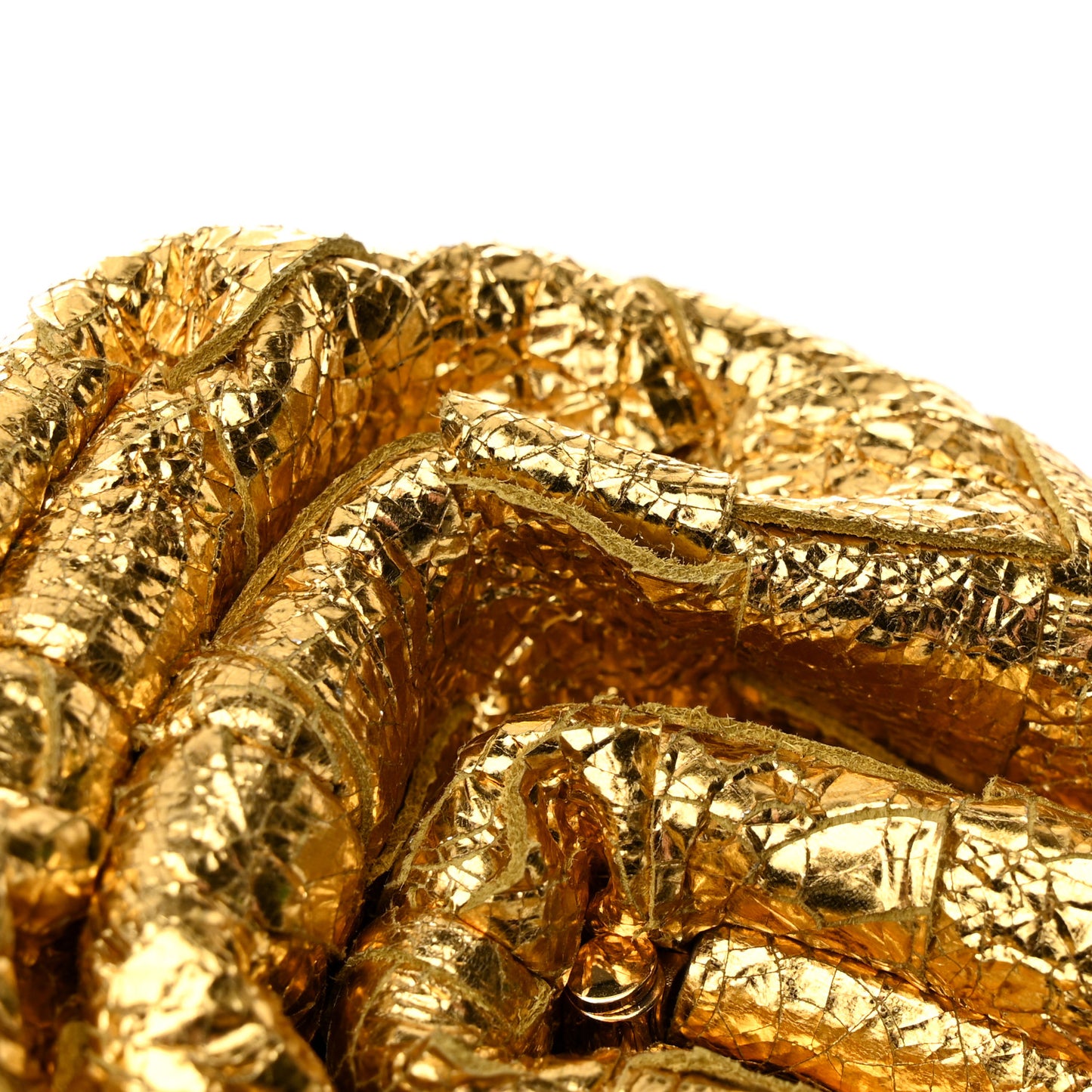 Metallic Nappa Intrecciato The Mini Pouch Oro