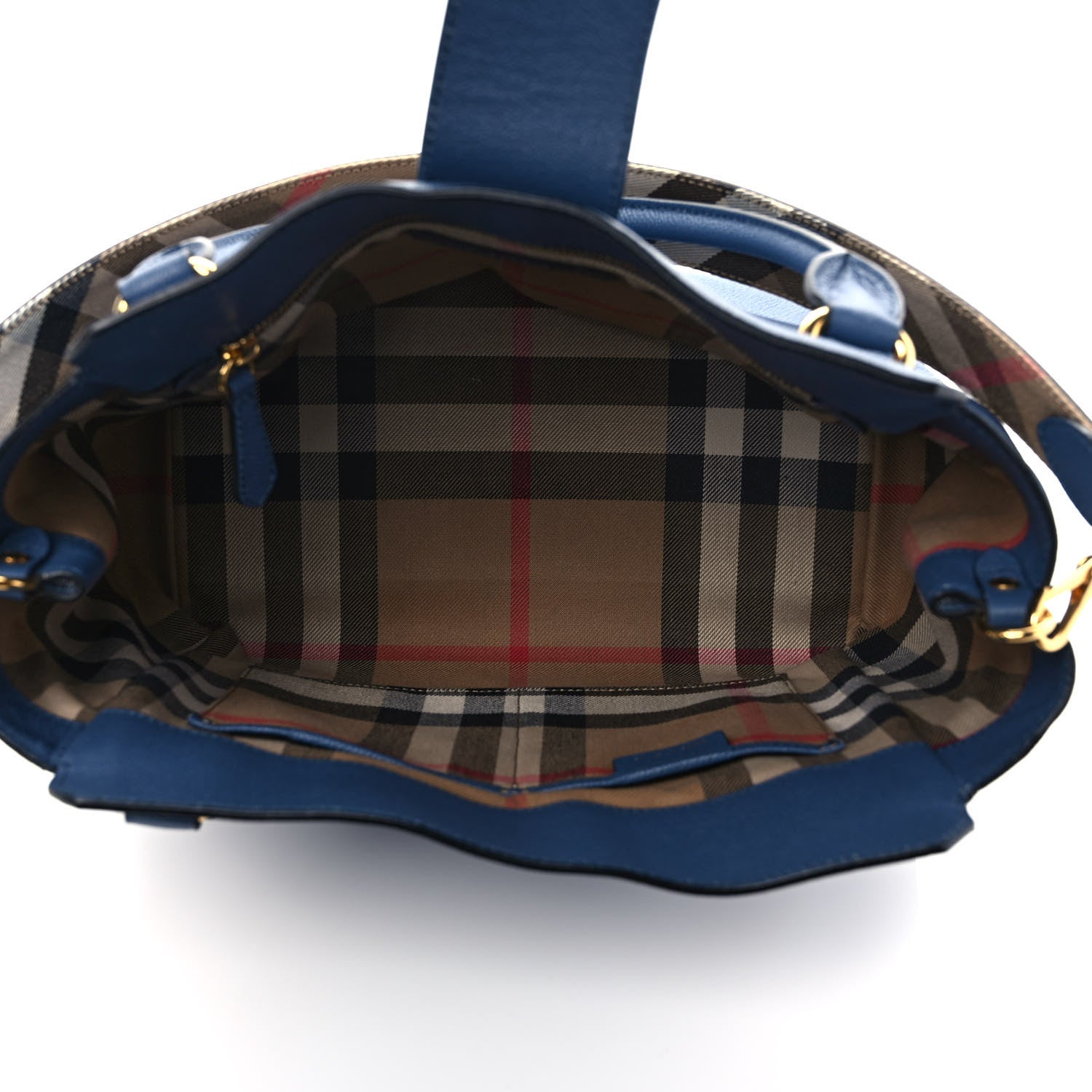 Burberry Soft Grain Calfskin Buckle Tote Steel Blue 5 of 11