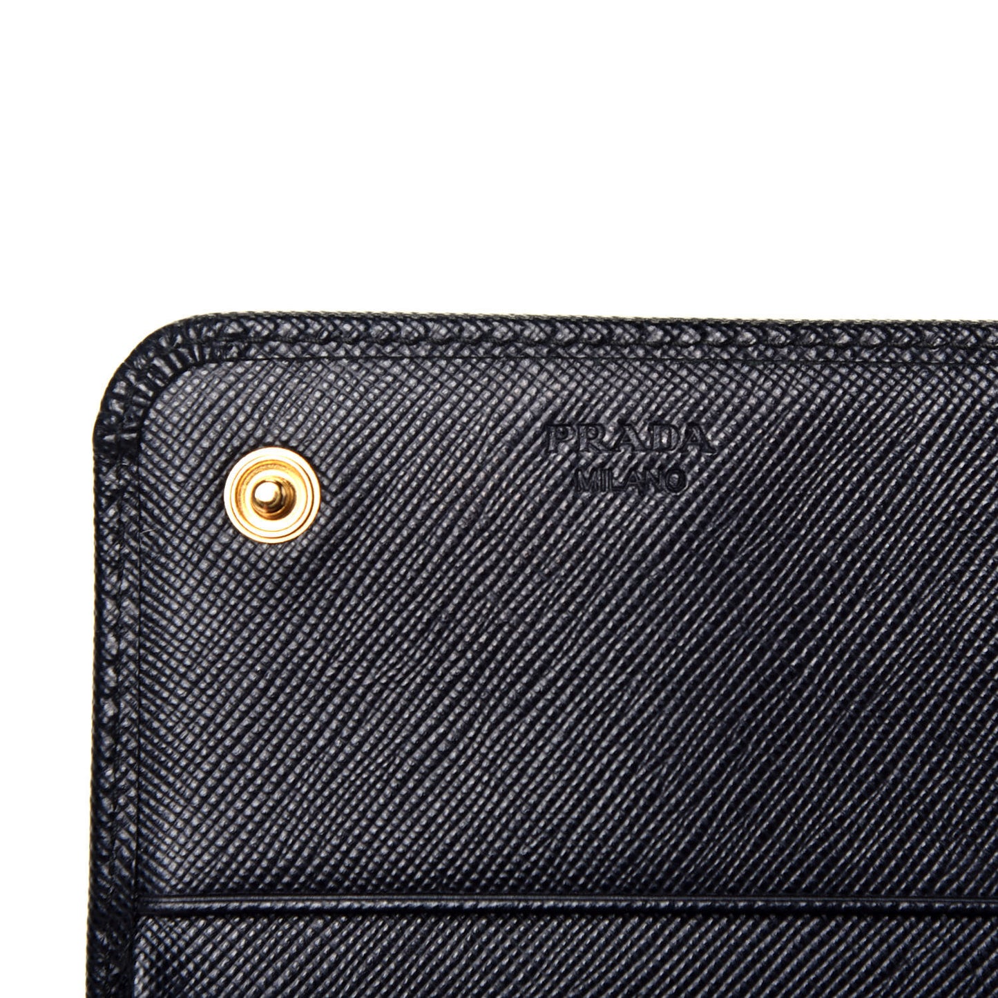 Saffiano Metal Continental Flap Wallet Black