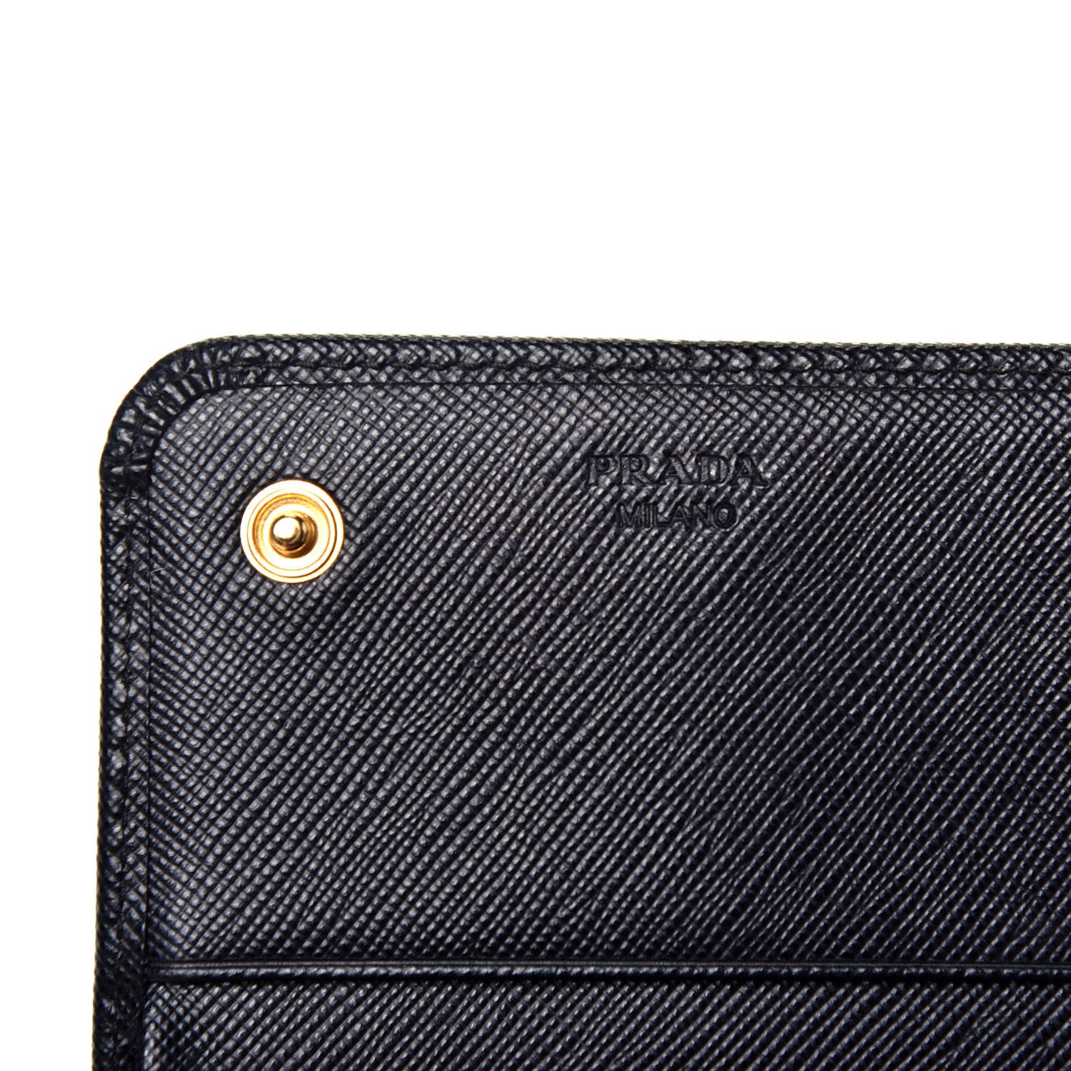 Prada Saffiano Metal Continental Flap Wallet Black 6 of 7