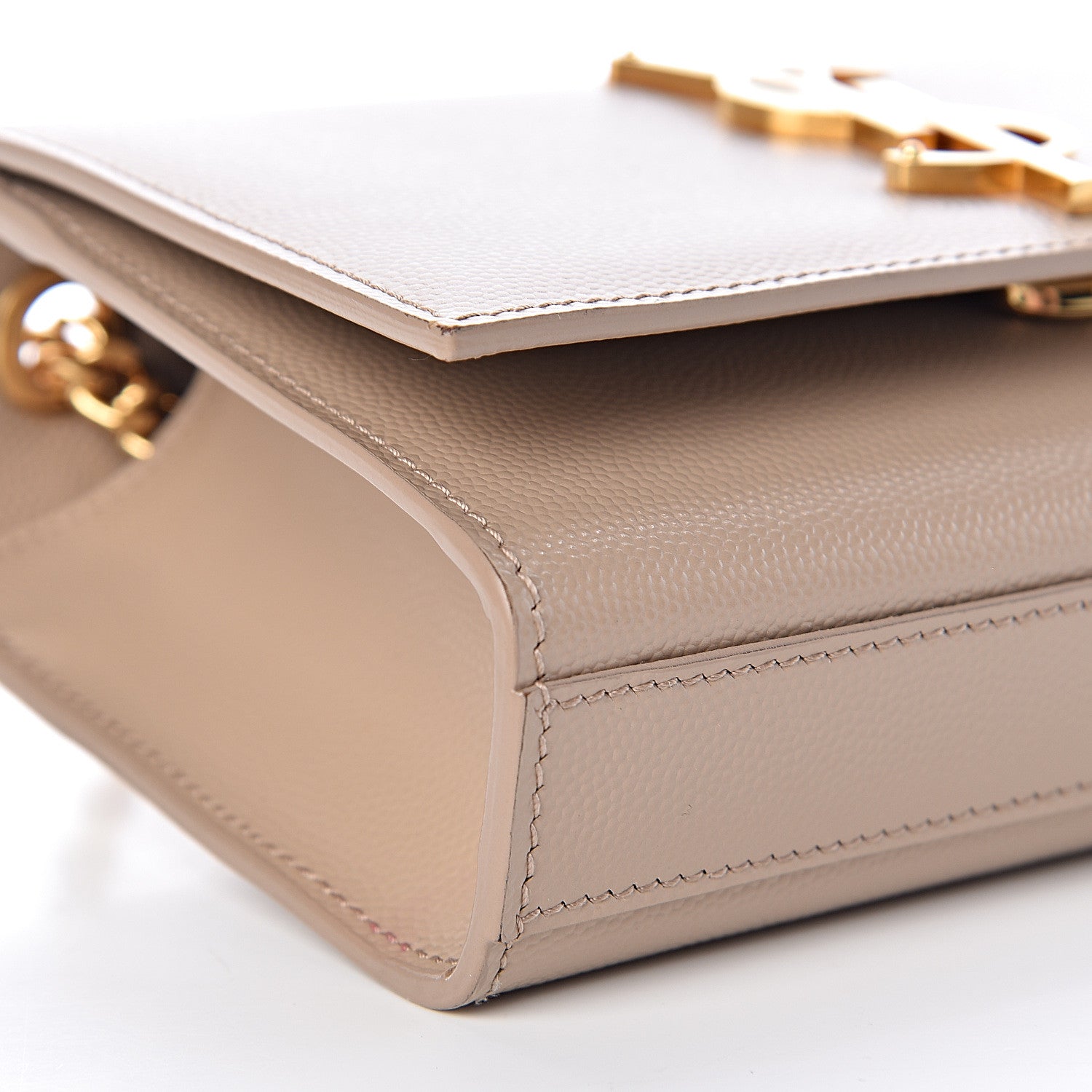 Saint Laurent Grain De Poudre Small Monogram Kate Satchel Dark Beige 8 of 9