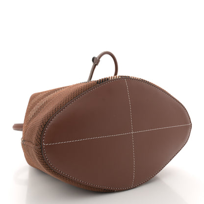 Burberry Knitted Check Calfskin TB Small Drawstring Bucket Bag Dark Birch Brown 4 of 11